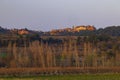 Landscape with historic ocher village Roussillon, Provence, Luberon, Vaucluse, France Royalty Free Stock Photo