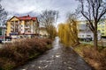 Landscape historic old town in Poland in LÃâ¢bork with attic tenement houses