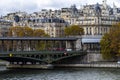 Landscape of river bank of Seine in Paris