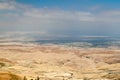 Landscape of the Holy Land as viewed from the Mount Nebo, Jord Royalty Free Stock Photo