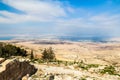 Landscape of the Holy Land as viewed from the Mount Nebo, Jord Royalty Free Stock Photo