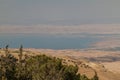 Landscape of the Holy Land and the Dead Sea as viewed from the Mount Nebo, Jord Royalty Free Stock Photo