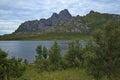 Landscape at Hopspollen in the west of Kabelvag, Norway Royalty Free Stock Photo