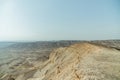 Landscape horizon view on dry desert near the dead sea in Israel Royalty Free Stock Photo