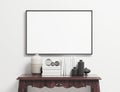 Landscape Horizontal Poster Frame Blank Mockup 3d illustrationVertical PortraitVertical Portrait Royalty Free Stock Photo