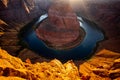 Landscape at Horseshoe bend in Grand Canyon National Park. Panoramic Horeseshoe Bend. Grand canyon, Glen Canyon, Arizona Royalty Free Stock Photo