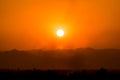 The landscape in hot day background silhouette mountain and jungle in the sunset summer Royalty Free Stock Photo