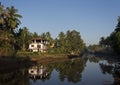 Landscape: house in the palm trees Royalty Free Stock Photo