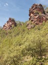 Landscape with huge rocks and pine tree forest in Spain Royalty Free Stock Photo