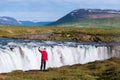 Landscape of Iceland with Godafoss waterfall Royalty Free Stock Photo