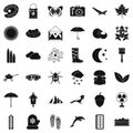 Landscape icons set, simple style