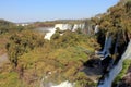 Landscape of Iguazu waterfalls and trees rainbow