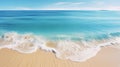 landscape illustration of beach and seashore. water waves Travel concept. Generative AI