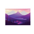 Landscape illustration mountain nature abstract background colorful design vector Royalty Free Stock Photo