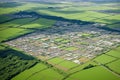 an aerial photo of Ballymena Livestock Market.