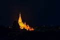 Landscape image of Ancient pagoda at night in Bagan Royalty Free Stock Photo