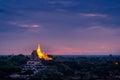 Landscape image of Ancient pagoda at sunrise in Bagan Royalty Free Stock Photo