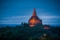 Landscape image of Ancient pagoda at sunset in Bagan Royalty Free Stock Photo