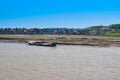 Landscape image of a boat in river indus Royalty Free Stock Photo