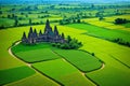 green rice plants in Central Java, Indonesia.