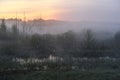 Image of fog on lake Seliger in Russia Royalty Free Stock Photo