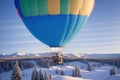 Hot air balloons Get up close to the snowflakes for a macro shot Soft made with generative ai Royalty Free Stock Photo
