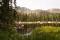 Landscape image of mountains and a lake in Rocky Mountain National Park, Colorado. Royalty Free Stock Photo