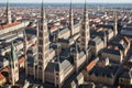 an aerial view of Marienplatz.