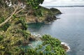 Landscape image of ocean coastal cliffs in New Zealand Royalty Free Stock Photo