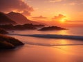 Ocean sunsets Incorporate leading lines made with generative ai