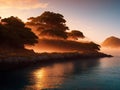 Ocean sunsets Incorporate leading lines made with generative ai