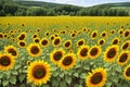 phacelia and sunflowers are on a field near Hi.