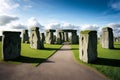 a cloudy sky over Stonehenge.