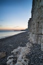 Landscape image of sunset over Birling Gap in England Royalty Free Stock Photo