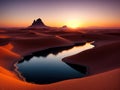 Sunset over the desert Capture the beauty of the underwater world made with generative ai