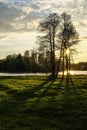 image of the sunset over the lake Valdai Royalty Free Stock Photo