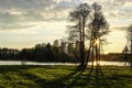 Image of the sunset over the lake Valdai Royalty Free Stock Photo