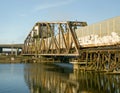 Aberdeen, Washington / USA - March 10, 2018: The Puget Sound & Pacific Railroad Wishkah River Bridge is an important part of Grays