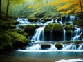 Waterfall reflections Incorporate a foreground element made with generative ai
