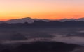 Landscape images of the complex mountains Floated out of the mist in the morning