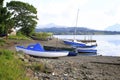 Boats moored on the beach Royalty Free Stock Photo