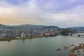 Landscape of inuyama city view with kiso river