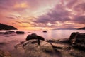 Landscape on the island, Colorful long exposure ocean, vintage tone soft focus, in sunset with amazing sky at on Lipe island in Th