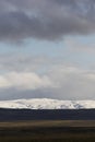 Landscape in island with glacier-covered mountains Royalty Free Stock Photo