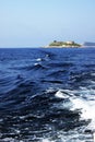 Landscape with island Mamula from the sea