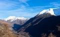 Landscape Italian Alps with snow and blue sky