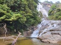 Landscape in Jelawang waterfall in Mount Stong National Park, Dabong, Kelantan, Malaysia. Royalty Free Stock Photo