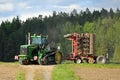 Landscape with John Deere 9520T Crawler Tractor Royalty Free Stock Photo