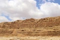 Landscape in the Judean desert on the shores of the Dead Sea in Israel Royalty Free Stock Photo