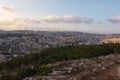 Landscape from the Jumping Mountain in Nazareth. Panoramic view. Sunset